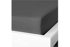 BELDORA Anti-Allergy Anti-Bacterial Brushed Microfibre Polyester Fitted Bed Sheet - 28cm Depth, Easy Care, Fade Resistant (Charcoal Grey, 4ft Small Double)