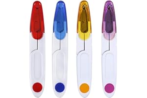 LOGYUA 4Pcs Sewing Snippers, Plastic Handle Cutting Snipper, Thread Snips, Cross Stitch Scissors, for Travel Tailor, Fishing, Clothes Embroidery Craft