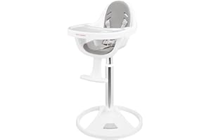 Moby-System Chaise Haute Bébé Evolutive de 6 Mois à 3 Ans FLORA (18 KG MAX)| Siège Pivotant 360° Mousse EVA| 4 Réglages Hauteur de 55 à 68 cm (du sol au siège)| Sécurité 5 points| Repose-pieds| Beige