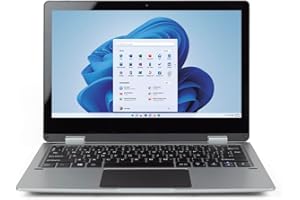 PRIXTON Ordenador Portátil Convertible Flex Pro con Pantalla Táctil de 11.6”, Windows 11 Home, Procesador Intel Celeron N4020, Memoria 4GB RAM / 128GB, Teclado en Español