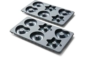 Coolinato - Lebkuchen Backformen aus hitzebeständigem Platinsilikon bis 230°C - Lebkuchenformen Set 2er grau spülmaschinenfest - Silikonbackform für 2x6 Pfefferkuchen & Gingerbread - Inkl. 4 Rezepten