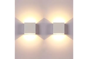 Voltix Set di 2 Applique da Parete LED per Interni, 12W Bianco Caldo, Lampada da Parete Moderna, Illuminazione per Soggiorno, Camera da Letto, Corridoio (Luce Calda-3000K)