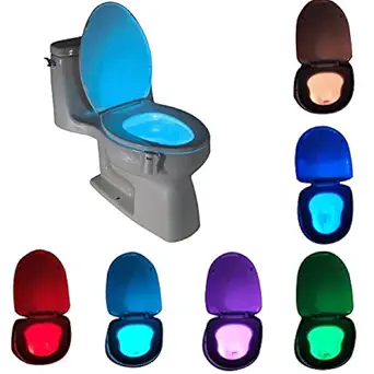 MK Toilet Seat Bowl Night Light with LED Sensor Motion Activated Battery Glow for Bathroom (Multicolour)
