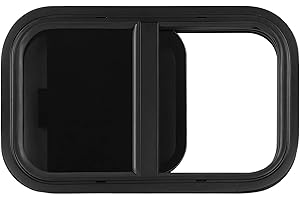 Aramox Fenêtre de Camping-Car RV Push Pull Window Coin Arrondi Étanche Scellé Résistant aux UV Revêtement en Poudre Noir Poli Lisse