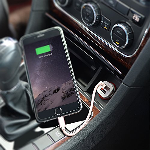 dodocool Mini Cargador de coche 24W 4 8A Dual USB Cargador m  s peque  o y compacto para Phone 6s  iPad  Samsung Galaxy S7 y otros Dispositivos Color Blanco