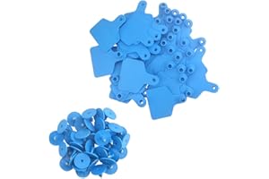 WMYCONGCONG WMYCONGCON 100 Sets Livestock Identification Blank Ear Tags Yellow Livestock Ear Tag Blank Tags for Goats Sheep Pigs Hogs Cows Cattle Calf Horse (Blue)