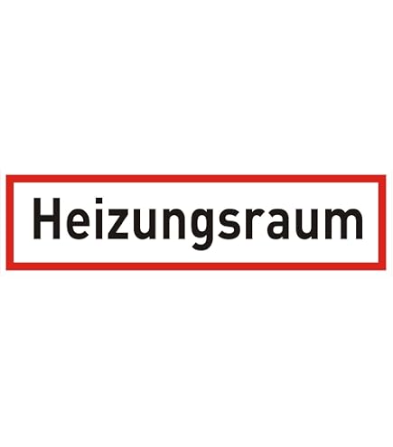 Indigos UG Aufkleber "Heizungsraum", 20x10 Cm – Selbstklebendes Warnschild Für Türen/Wände