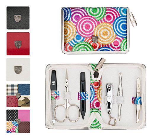 THREE SWORDS | Exclusive 6-Piece MANICURE - PEDICURE - GROOMING - NAIL CARE set / kit / case | VARIOUS DESIGNS | Brand quality by THREE SWORDS GERMANY (521910)