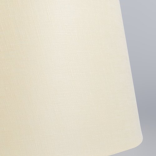 QAZQA Leinen Lampenschirm 32cm rund DS E27 leinen creme , Rund konisch Schirm Pendelleuchte, Schirm Stehleuchte, - 6