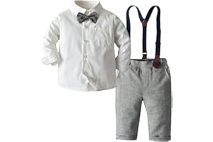 Gajaous Baby Jungen Taufanzug Gentleman Bekleidungssets Kleinkind Jungen Langarm Krawatte Hochzeit Anzug für Frühling Herbst