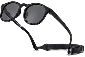 iNszkoos Lunettes de Soleil Polarisées Flexibles pour Bébé avec Sangle Réglable, Protection UV 400 des lunettes de soleil Monture en Silicone Souple pour Bébé de 0 à 36 Mois Nouveau-né Garçons Filles