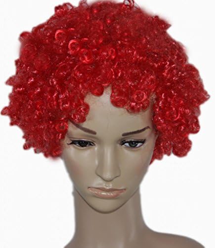 Carlo Capellini Curly Afro Fancy Dress Wigs Funky Disco Clown Style Mens/Ladies Costume 70s Hair Red