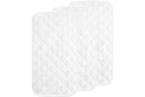 SPRINGSPIRIT Lot de 3 doublures de matelas à langer imperméables matelassées, douces pour la peau des bébés, en viscose de bambou, serviettes à langer, plus grandes de 71,1 x 38,1 cm