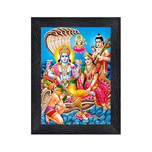 PnF Vishnu Laxmiji Religious Wood Photo Frames with Acrylic Sheet (Glass) for Worship/Pooja(photoframe,Multicolour,8x6inch)-22388