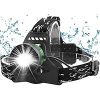 Fenvella Torcia Frontale LED USB Ricaricabile, Zoomable Lampada da Testa IPX6 Impermeabile Leggero Luce Frontale con Luce di Segnalazione Rossa, per Running Campeggio Bici Pesca Ciclismo