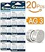 Price comparison product image Pack of 20 Act AG3 / LR41 / 192/392 Button Cell Watch Battery With Long Shelf Life (Expire Date Marked)