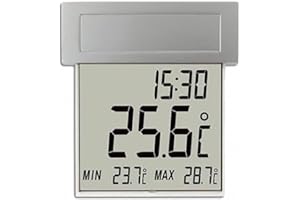 TFA Dostmann Vision solarny cyfrowy termometr okienny, 30.1035, duży wyświetlacz o temperaturze zewnętrznej
