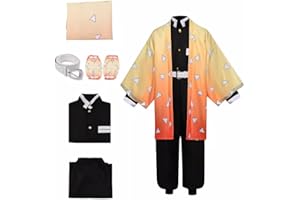 Koongso Costume da cosplay per bambini Tanjirou anime, kimono Tanjirou, uniforme per Halloween, giochi di ruolo, set completo