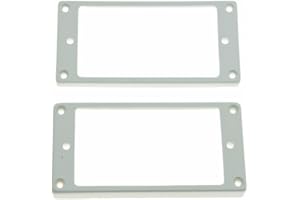 Dopro Juego de 2 marcos de montaje para pastilla Humbucker, parte inferior plana, 3 x 5 para cuello y 7 x 9 para pastilla de puente, color blanco