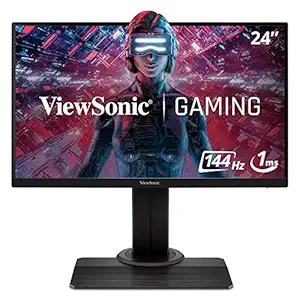 ViewSonic 24 Inch XG2405 Full HD IPS Display Frameless Gaming Monitor, Refresh Rate 144Hz, Response Time 1MS, Dual HDMI and Display Port connectivity, Advanced Ergonomics, Sturdy Look and Feel