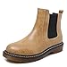 Produktbild Damen Neu Stiefeletten Leder PU Damen Abend Niedrige Ferse Chelsea Stiefel Taille,Brown-EU:34=5B(M) US