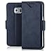 Produktbild Saxonia Samsung Galaxy S6 Edge Tasche Hülle Flip Case Schutzhülle Handytasche mit Kartenfach und Magnetverschluss Dunkelblau