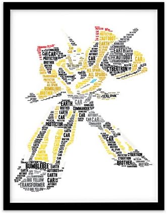 FP1052 Unusual Transformers Gifts ? Bumblebee A4 Print Personalised Word Art