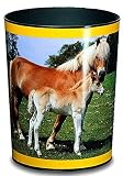 Läufer 26557 Motiv-Papierkorb Pferd und Fohlen, 13L, rund, Kunststoff