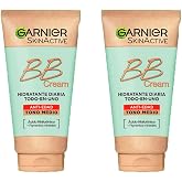 2 x Garnier SkinActive BB Cream Anti Aging Medium Tone All-in-One Moisturizer with Color with SPF25 Hyaluronic Acid, Aloe Ver