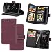 Produktbild KANTAS 9 Karten Brieftasche Flip Case Rotbraun PU Leder Handyhülle Case Matt Oberfläche Taschenhülle Wallet Ledertasche mit Magnetverschluss Standfunktion Geldbeutel für Sony Xperia XZ1 Compact