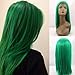 Produktbild Blue Bird grün Medium Länge Wig Silk gerade aus Synthetik Lace Front klebefreien Perücken Hitzebeständig Cosplay Haar mit gratis, natürlicher Haaransatz