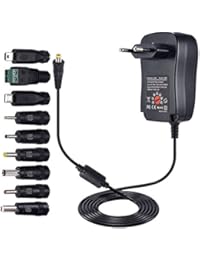[Verbesserte Version] PChero 30W Universal AC/DC Adapter Schaltnetzteil mit 9pcs Adapter Tipps, enth&auml;lt Mini & Micro USB Stecker, f&uuml;r 3V bis 12V Haushaltselektronik und LED-Streifen - 2000mA max