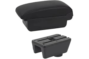 KJJUKRHFS Reposabrazos Central Para Seat Ibiza 6j Ibiza 6L 2008-2017 Reposabrazos Compartimento De Almacenamiento Apoyabrazos capa Doble Caja(A Black line NO USB)