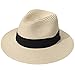 Produktbild AMUUEH Frauen Breiten Brim Straw Panama Aufrollen Hut Fedora Beach Sonnenhut UPF50 +