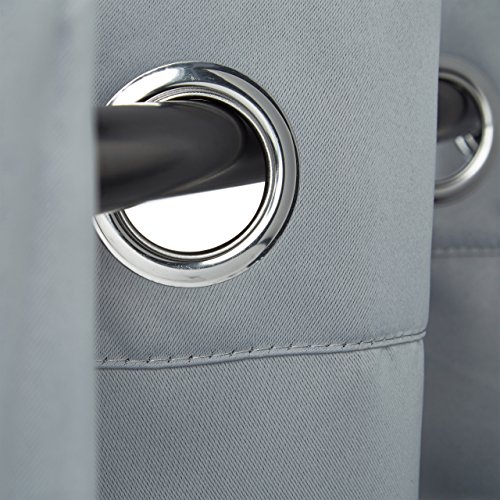 Relaxdays Verdunklungsvorhänge mit Ösen, 2er-Set, einfarbig, waschbar, HBT: 245 x 135 x 0,5 cm, grau - 4