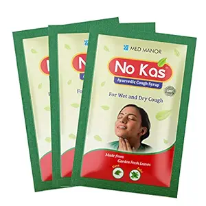 MEDMANOR NO-KASAdulsa & Tulsi Ayurvedic Cough Syrup - 100ml (Pack of 50, Sachets) With a Free Jar
