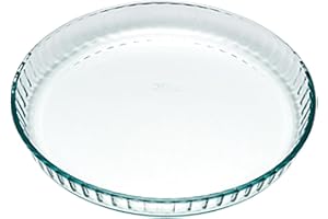 Pyrex Classic Bake & Enjoy Glass Quiche Flan Dish 25cm 1.1 Litre Transparent (Pack of 2)