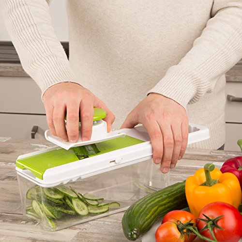 Levivo 7-in-1 Multifunktionsschneider für Obst und Gemüse, weiß / grün - 6