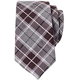 QBSM Tartan Check Styles Woven Microfiber Skinny Tie Neckties