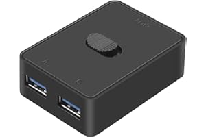 CERRXIAN USB 3.0 Switch Selector, KVM Switcher Adapter, Bi-directional Sharing Switch 2 in 1 Out/ 1 in 2 Out for 2 Computers to Share Keyboard, Mouse, Scanner, Printer