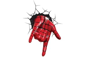 3D Light FX, luce LED da parete con decorazione 3D con la mano di Spider-man, il supereroe Marvel