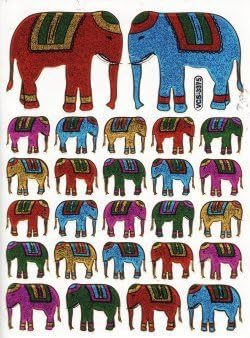 Elephant Cute Animal sticker decal Metallic Glitter 1 sheet Dimensions: 13.5 cm x 10 cm