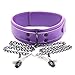 Produktbild SM Halsband, Rapidly Lila Leder Halsbander mit Nippelklemmen für Paare Sexspiele Bondage Kit