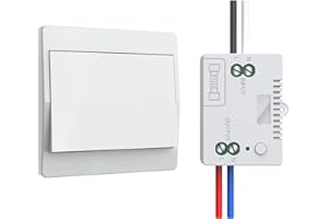Thinkbee 230V Funk Lichtschalter Set - Selbstversorgender Funkschalter Ohne Batterie Drahtloser Schalter Wasserdicht Wandschalter Steuern Sie Ihre Lampe bis zu 200 m fern (Non-dimmable)