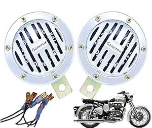 Generox Leher Sonic Horn With Fitting Wire for Royal Enfield Classic 350 - Set of 2