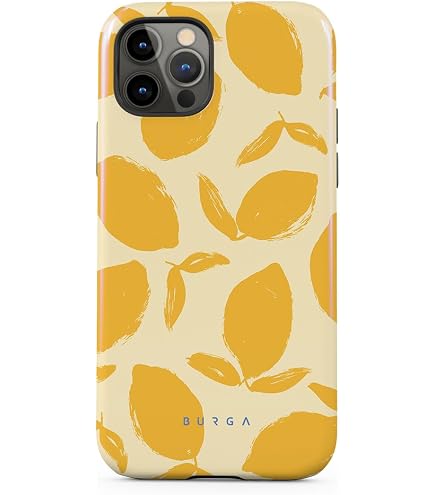 IPhone 12/12 Pro Hülle – Zitronen-Pastellmuster, Sommerlich, Stoßfest, Aus Polycarbonat & TPU