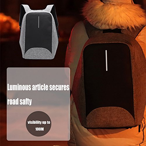 Laptop Rucksack 15,6 Zoll Business Backpack Herren Damen Anti-Diebstahl Wasserfest Daypack Schul Outdoor Rucksack mit USB Aufladen Hafen und Stromleitung - 6