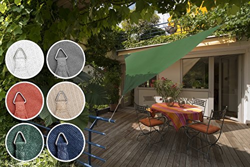 Windhager SunSail Sonnensegel ‚ADRIA‘, 158 g/m², Dreieck, 5x5x5m, dunkelgrün - 3