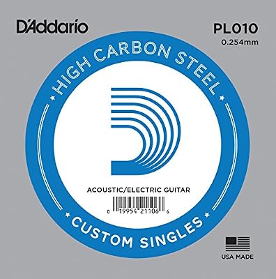 D'Addario Corde seule en acier pur pour guitare D'Addario PL010, .010
