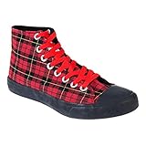  Bleeding Heart Tartan Hi Top Sneaker (Rot) - 37